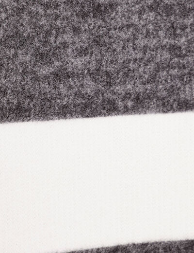 Sweat col polo manches longues gris femme