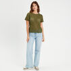 T-shirt manches courtes vert olive femme