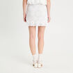 Jupe évasée effet macramé blanc femme