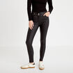 Pantalon skinny enduit denim noir enduit femme