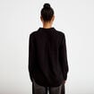 Blouse droite manches longues noir femme