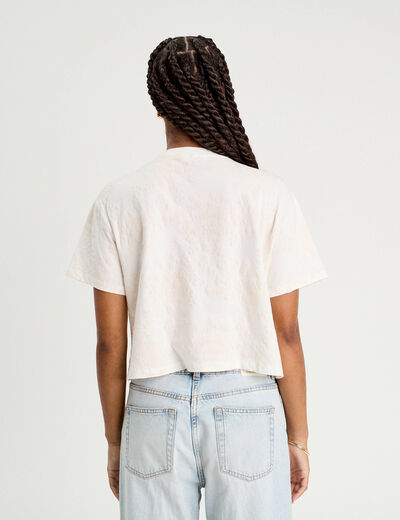 T-shirt manches courtes ecru femme