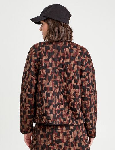 Veste matelassée marron cognac femme