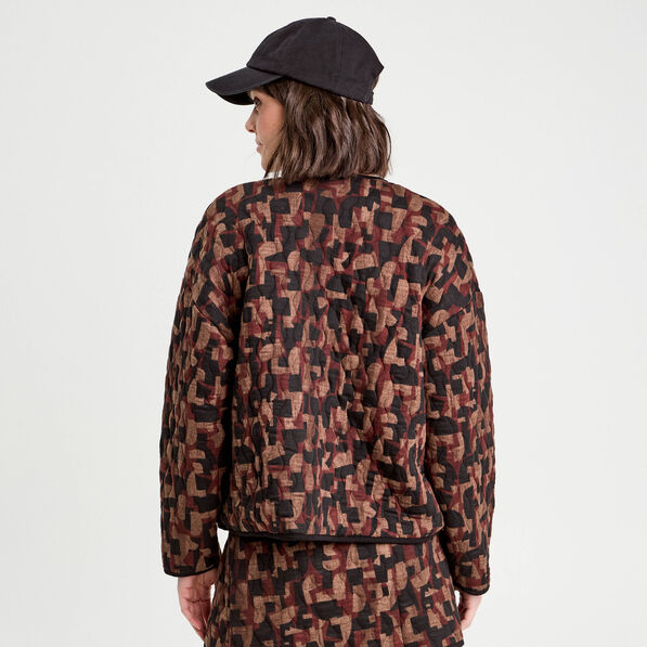 Veste matelassée marron cognac femme