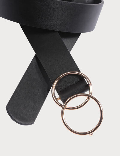 Ceinture avec boucle noir femme
