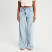 Jeans wide leg ultra large denim bleach femme