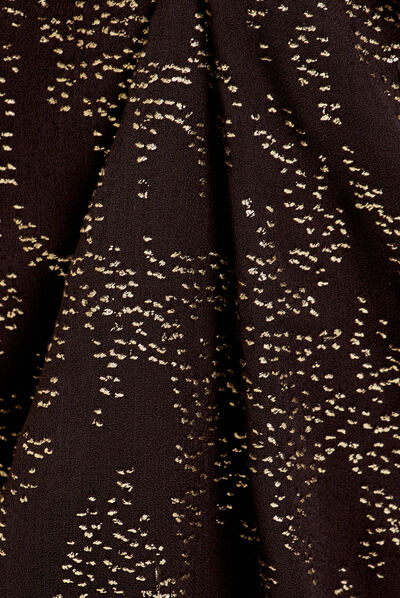 Robe longue droite effet noué noir femme
