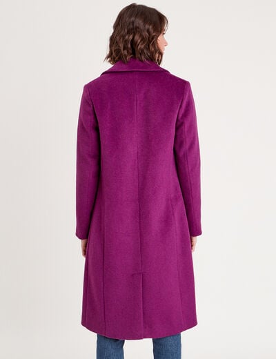 Manteau cintré boutonné violet foncé femme