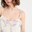 Robe évasée volants blanc femme