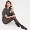 Collants fils métallisés noir femme