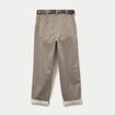 Pantalon chino 7/8&egrave;me taille &eacute;lastiqu&eacute;e vert kaki femme