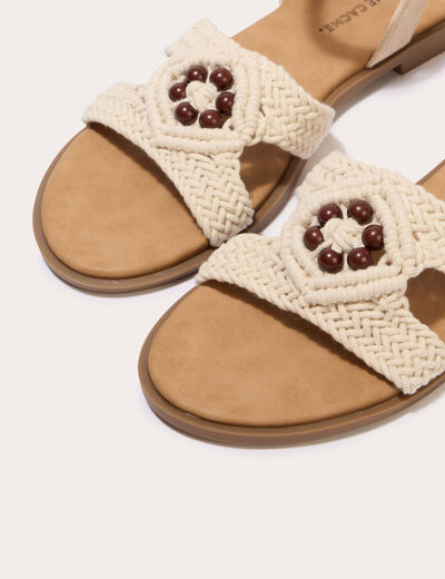 Sandales aspect chin&eacute; sable femme