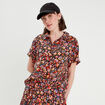 Chemise manches courtes noir femme