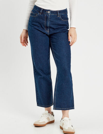 Jeans straight 7/8ème denim brut femme