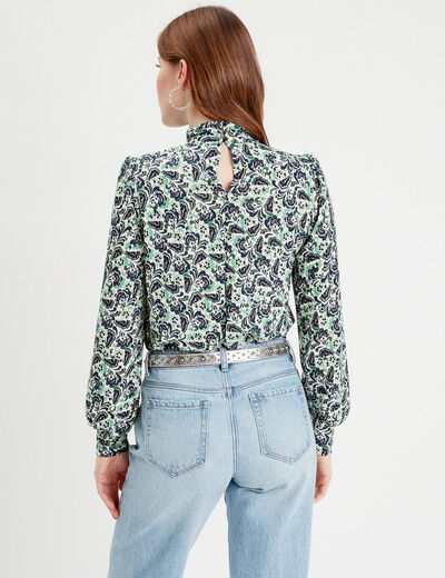 T-shirt manches longues vert femme