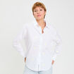 Chemise droite courte col classique blanc femme