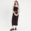 Jupe longue droite fendue noir femme