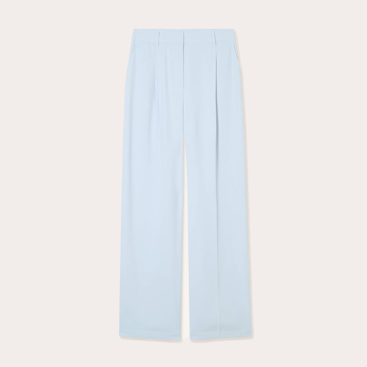 Pantalon large pinces bleu clair femme