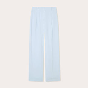 Pantalon large pinces bleu clair femme