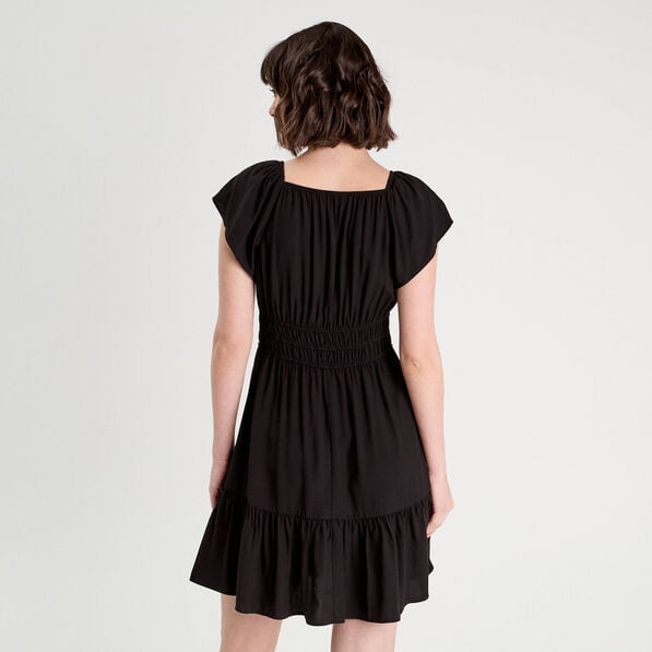 robe evasee manches courtes noir femme Robe évasée manches courtes noir femme