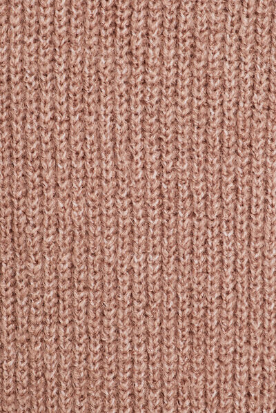 Robe pull droite col montant marron femme
