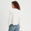 Blouse manches longues ecru femme