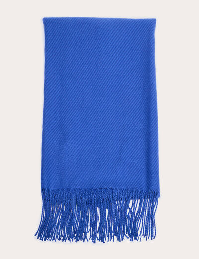 &Eacute;charpe &agrave; franges bleu electrique femme