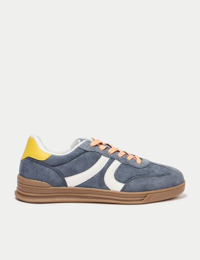 Basket aspect daim gris femme