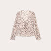 Blouse nouée manches longues blanc femme