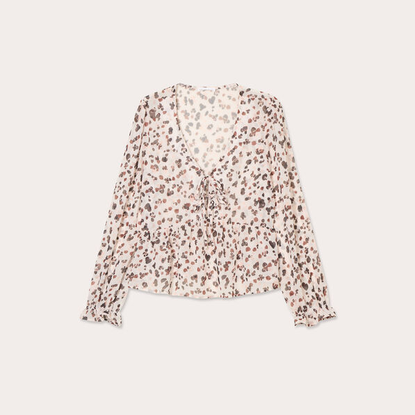 blouse nouee manches longues blanc femme Blouse nouée manches longues blanc femme
