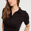 Polo manches courtes noir femme