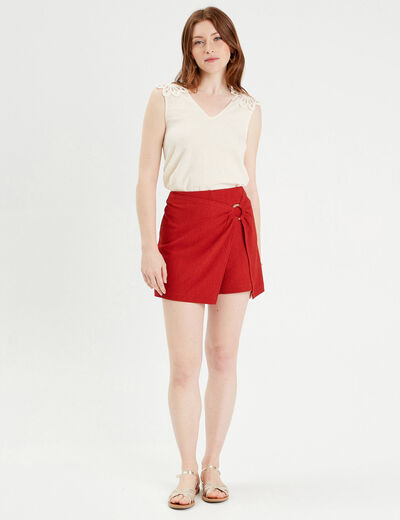 Débardeur dos crochet ecru femme