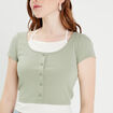 T-shirt 2-en-1 vert pastel femme