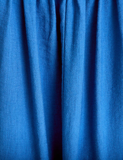 Robe longue &eacute;vas&eacute;e col v cr&ecirc;pe bleu fonc&eacute; femme