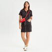 Robe droite en jean zippée denim noir femme