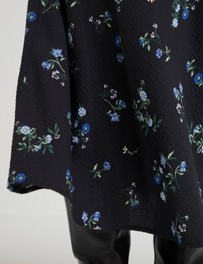 Jupe &eacute;vas&eacute;e longueur 3/4 noir femme