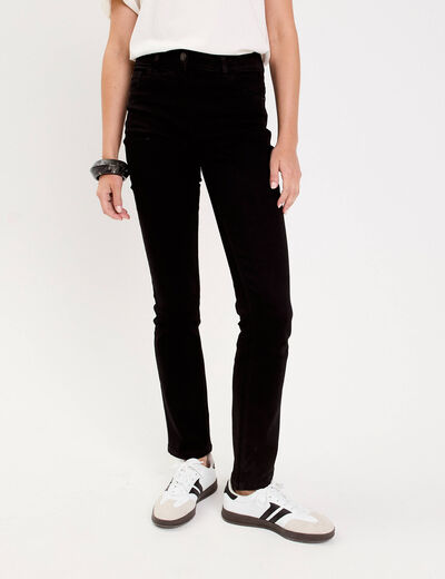 Jean regular taille standard denim noir femme