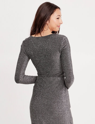 T-shirt avec anneau gris argent femme