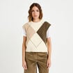 Pull sans manches ecru femme