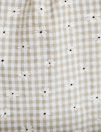 Blouse droite col v manches courtes gris femme
