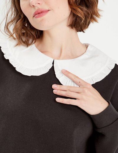 Sweat col claudine noir femme