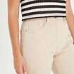 Pantalon large poches cargo ecru femme