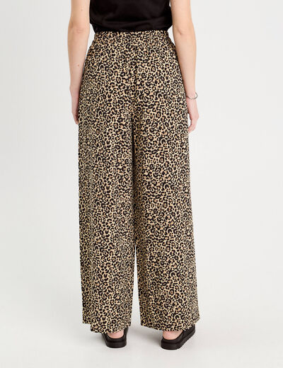 Pantalon fluide beige femme