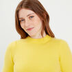 Pull manches longues jaune pastel femme