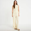 Gilet sans manches boutonn&eacute; jaune pastel femme