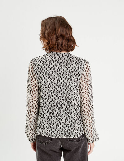 Blouse manches longues blanc femme