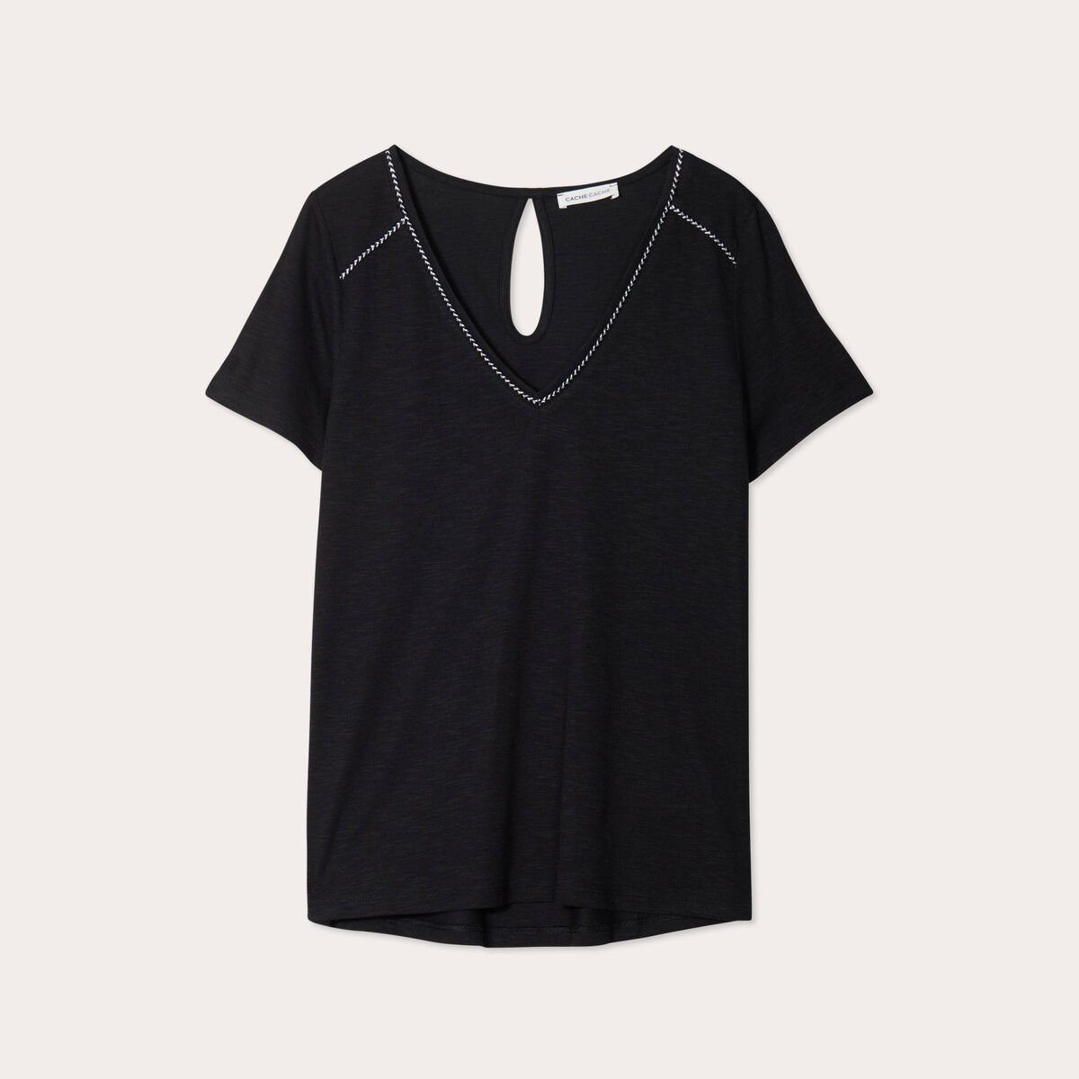 T-shirt manches courtes noir femme