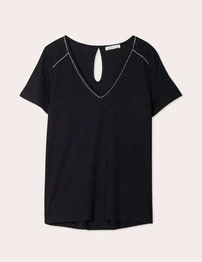 T-shirt manches courtes noir femme