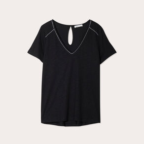 t shirt manches courtes noir femme T-shirt manches courtes noir femme