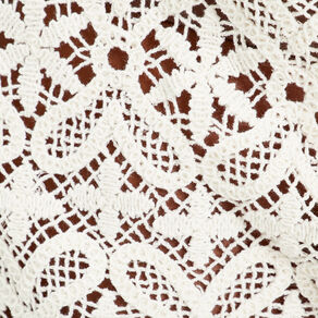 T-shirt manches 3/4 macramé ecru femme
